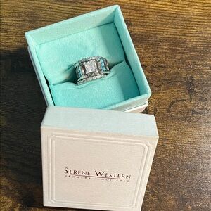 Western turquoise engagement ring